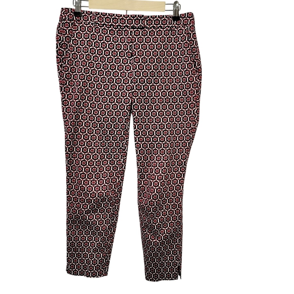 Cynthia Rowley Blue White Pink Geometric Low Rise Cropped Pants Women's Size 4‎